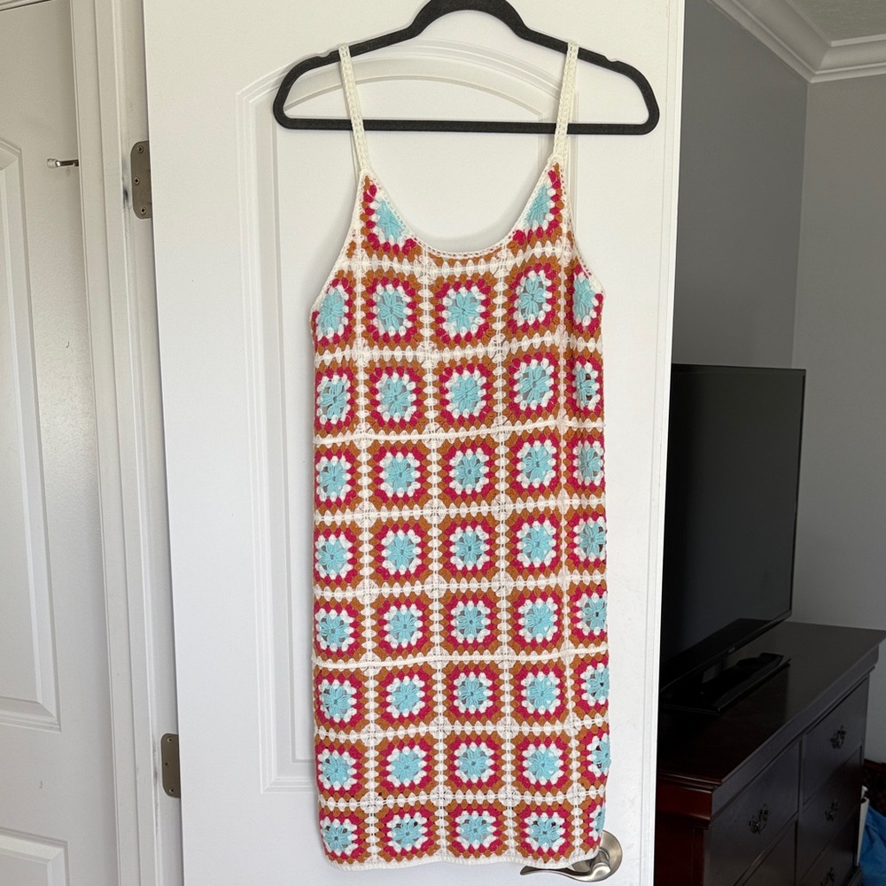 Colorful Crochet Patterned Dress